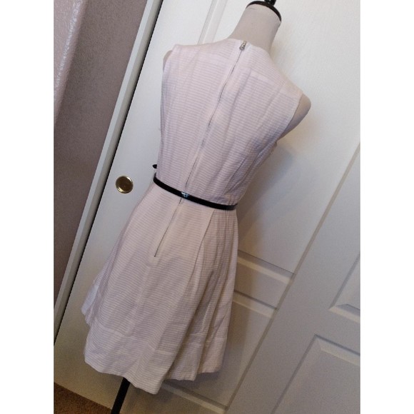 GAP WHITE COTTON DRESS LINED BELTED SLEEVELESS SIZE 2 WOMENS - Picture 6 of 9
